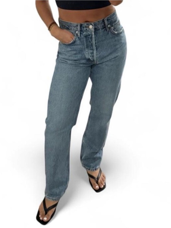 Agolde Denim - Agolde Classic Straight-Leg Jeans in Washed Blue